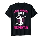Coole Mädchen spielen Badminton Federball Kinder T-Shirt