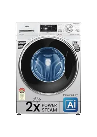 IFB 9 Kg 5 Star AI Powered Front Load Washing Machine, 2X Power Steam (EXECUTIVE SXS ID 9014, 2023 Model, Silver, In-built Heater, 4 years Comprehensive Warranty)