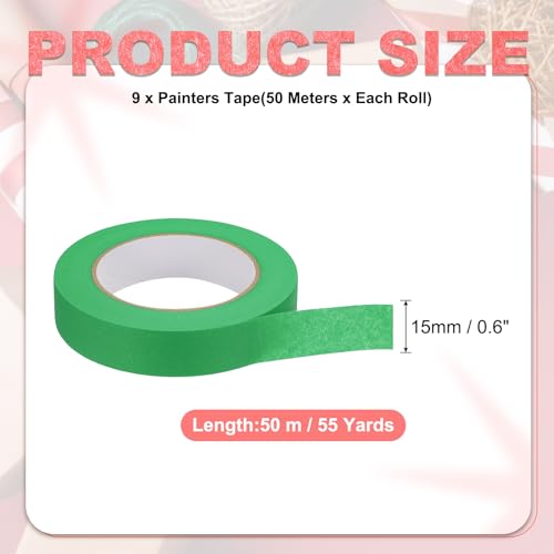 Image of PATIKIL 1 Inch x 495 Yards Painters Tape, Adhesive Masking Tape Paint Tapes for Wall Painting DIY Artist Craft Arts Decoration Labeling, Green
