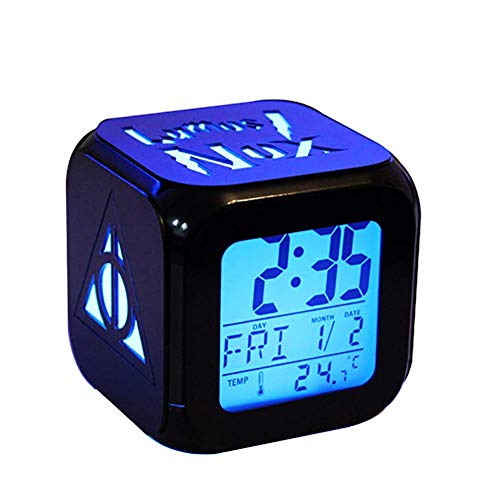 Alarm Clock for Harry Potter Theme, Black Backlight Colorful Alarm Clock,The Deathly Hallows LED Nigh tlight Clock - Best Gift for Kids,A Alarm Clock for Harry Potter Theme, Black Backlight Colorful Alarm Clock,The Deathly Hallows LED Nigh tlight Clock - Best Gift for Kids,A