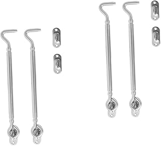 Cabilock 4 PCS Door and Window Hook Cabin Hooks for Doors Eye latches Eye Sling Hook Heavy Duty Hook Stainless Steel Hooks Buckle Hook with Screws Door Hook Window Windproof Hook Heavy Door