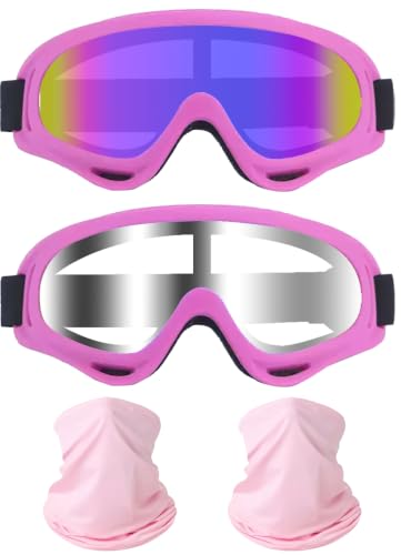 Image of 2 Pair Motorcycle Goggles Ski Goggles Dirt Bike ATV Riding Glasses