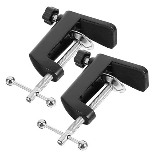 STOBAZA 2pcs Adjustable Phone Stand Clamp with Secure Grip Desk Microphone Arm Mount for Tablets Phones Base for Clean Uncluttered Appearance