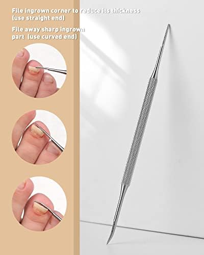 BEZOX Ingrown Toenail File(13.4cm) & Lifter Set(16.5cm)- Podiatrist Preferred Ingrown Toenail Treatment Tool