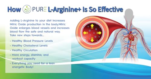 PURE L-Arginine+ Drink Mix, Berry Blast, L-Arginine 5000mg, L-Citrulline 1000mg, Vitamins B12, C, D3, Beet Root, 30 Servings, 369 Grams (Pack of 1), Premium Wellness Support, Nitric Oxide, Cardio