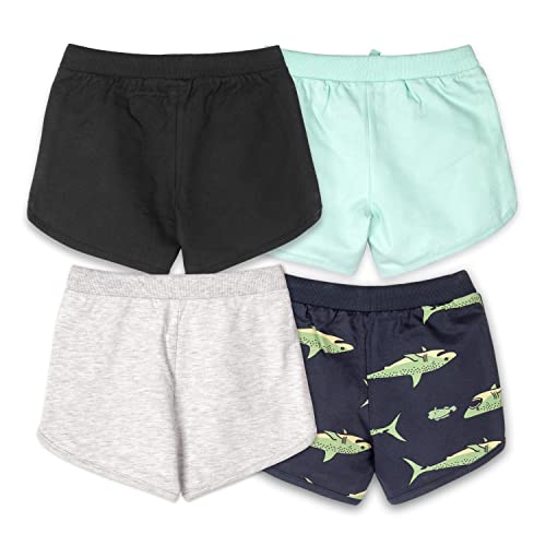 Image of Real Basics Premium Cotton Shorts for Girls - Regular Fit Printed Girl Shorts (Pack of 4)