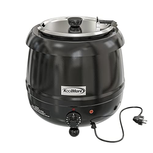 Image of KoolMore Commercial Soup Kettle Warmer with Hinged Lid and Removable Pot Insert for Buffet, Restaurant, Party, Event, and Catering, Large 2.5 Gallon, Electric [Black] (SK-BK-3G)