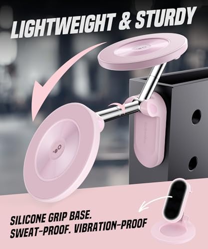 GolbinBox All Metal Dual Magnetic Gym Phone Holder for MagSafe, Pink - 5