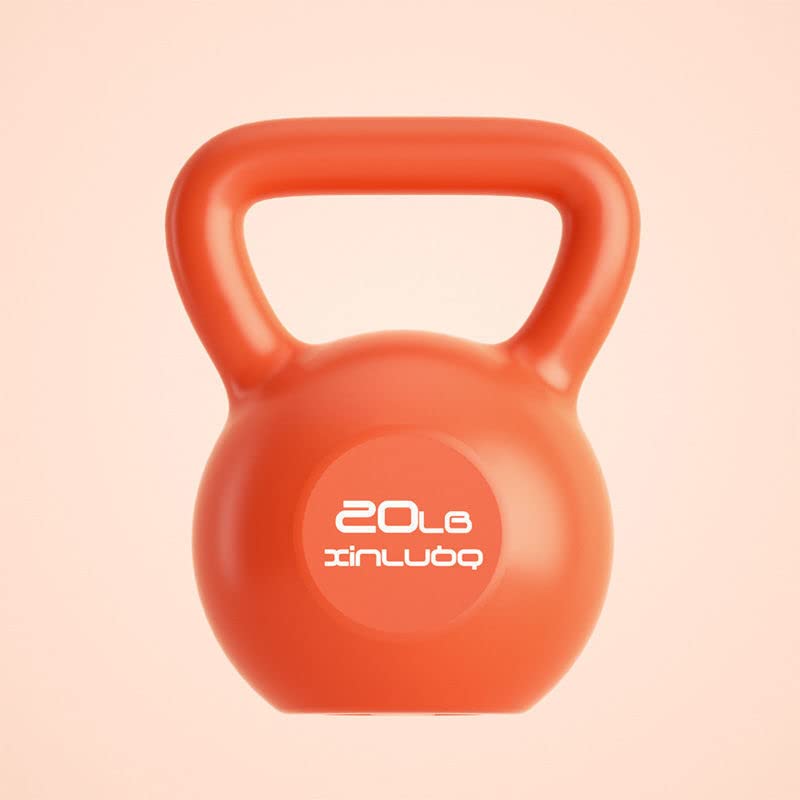 Profesjonalne Ciężarki Kettlebell z szeroką rączką do Treningu Siłowego, Sprzęt do ćwiczeń, materiał PE do Użytku na Zewnątrz (20 funtów / 9,1 kg Pomarańczowy)