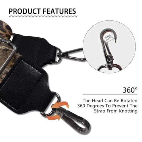Image of Coldinair Leopard Print Purse Strap Replacement Crossbody Handbag Straps Wide Wide Strap for Crossbody Bag