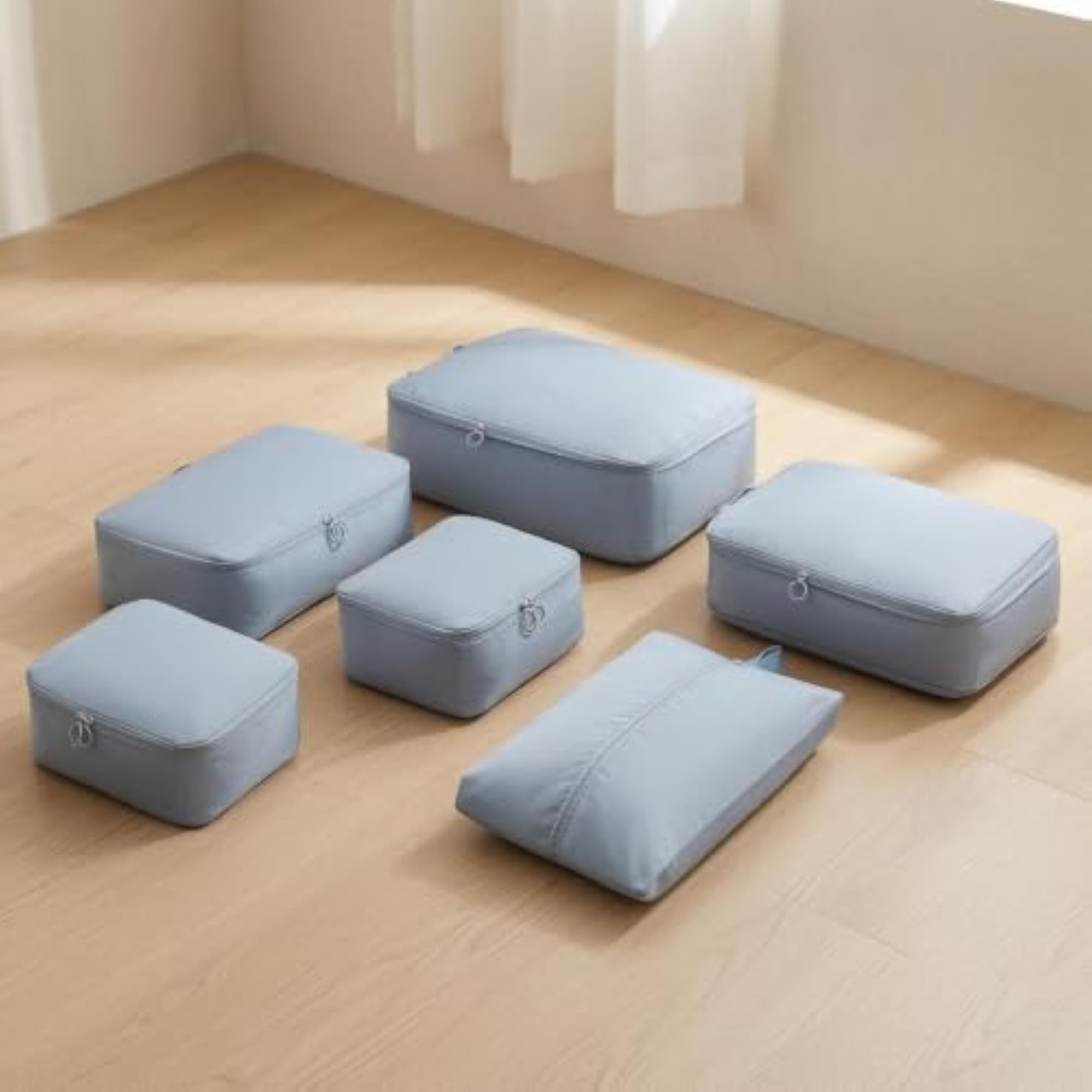 6-Piece Travel Compression Packing Cubes Set for Luggage
