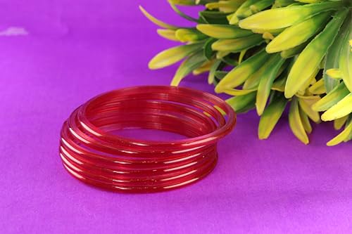 Image of STYOLLO Viral Jelly Transparent Plain Glass Chudi Set For Women & Girls | Traditional Bangle Set | Stylish Bangles For Girls | Ethnic Wedding, Festive & Daily Jewelry | Classic Designer Churi - Set Of 12