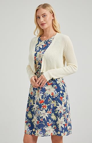 Image of Women's Cropped Cardigans Open Front Long Sleeves Short Cardigan Sweaters