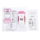 Rasierapparat der Dame mit Vier-in-einsfunktion, reibende Fußhaut, Rasieren, Zupfen, Haarausschnitt, etc., integriertes Design mit vier Messern, das Rasieren genauer, kein Druck.