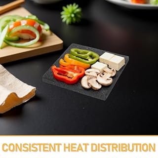 Uonlytech Pierre à Griller en Pierre Volcanique pour Barbecue Coréen - Plaque de Cuisson Teppanyaki Retenant La Chaleur pour La Maison Et Les Fêtes