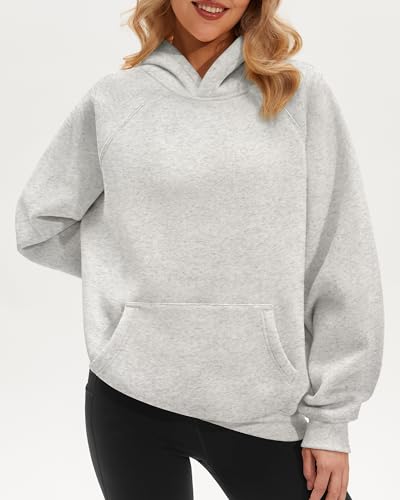 Stelle Women Hoodies Oversized Fleece Long Sleeve Comfy Casual Pullover Sweatshirts 2026 Winter Fall Outfits Light Heather Grey Small — view 4