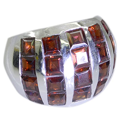 Bijoux en argent bague de cocktail carrée en argent sterling 925 véritable