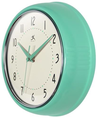 Horloge murale rétro quartz Infinity Instruments menthe 23cm - 3