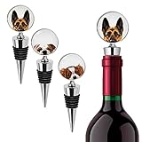 WIRESTER Set of 3 Stainless Steel Decorative Wine Bottle Stoppers For Bar, Holiday, Party, Wedding - Dogs