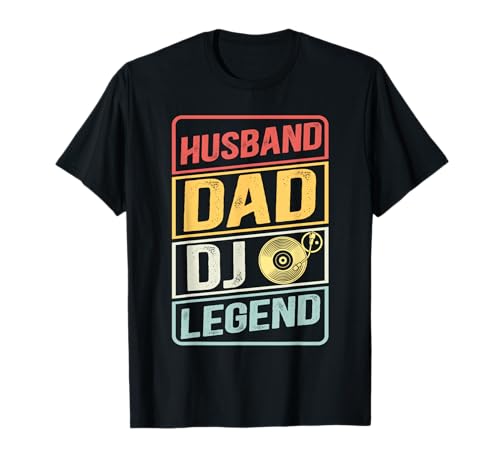 Reproductor de música de DJ, marido, papá, DJ, leyenda, retro, día del padre Camiseta
