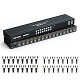 MT-VIKI 16ポート KVMスイッチ HDMI 4K@60Hz RGB 4:4:4、USB HDMI KVMスイッチ 16台のコンピューター用 モニター1台とUSBデバイス4台を共有 オーディオ付きKVMスイッチ IRリモート+ケーブル