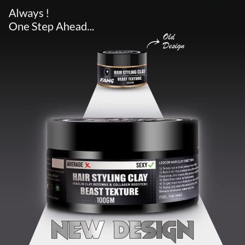 Leocor FANG Hair Styling Clay Wax for extra hold & texture | Strong hold Natural finish | Safe for hair No harmful chemicals| 100gm - Image 4