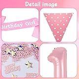 Happy 11th Birthday Decorations Girls - 47 Pcs Pink Birthday Decoration Banner Balloons Set with Award Ribbon Badge Sash, Banners Balloon Cake Topper for 11 Years Old Party Supplies - Image 4