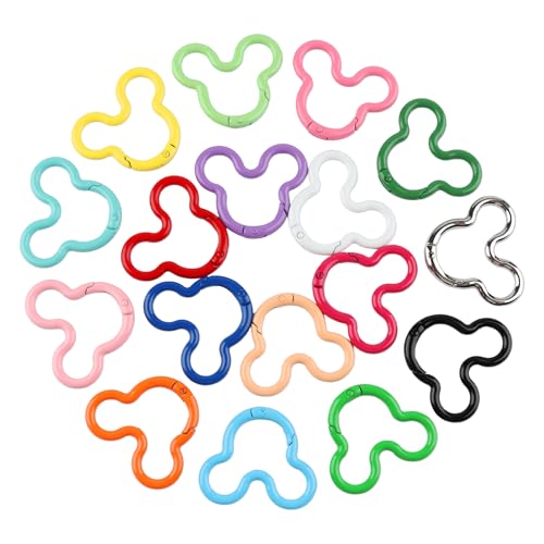 17Pcs Aluminum Alloy Creative Carabiner Clips Colorful Spring Snap Hook Keychain Clip for DIY Sewing Jewelry Crafts