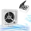 RV Roof Vent Fan 14" with Light, Continuously Variable Reversible 12V Remote Control Trailer Roof Vent Low Noise with Rain Sensor,UV Protection,Thermostat for Camper,Travel,Cargo Trailer,12v