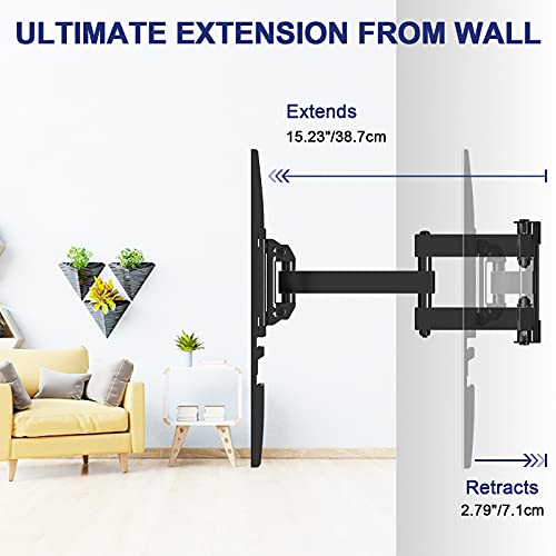 Rentliv Tv Wall Mount Tv Bracket For Most 26-55 Inch Tvs, Full Motion Tv Mount With Swivel Articulating Dual Arms Extension Tilt Rotation Tv Holder, Max Vesa 400X400Mm, Holding 99 Lbs Tv Hanger #TOP3