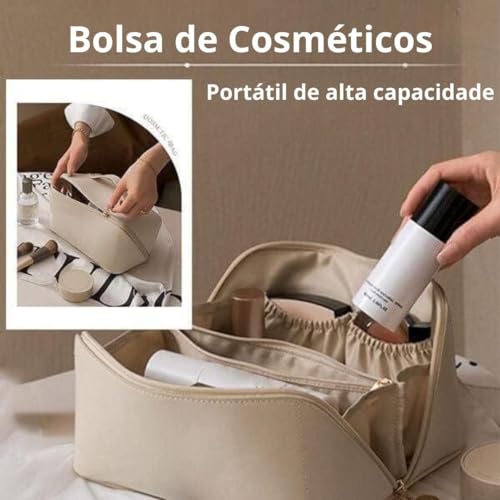 Bolsa de cosméticos de viagem de grande capacidade, organizador de necessaire de viagem resistente à