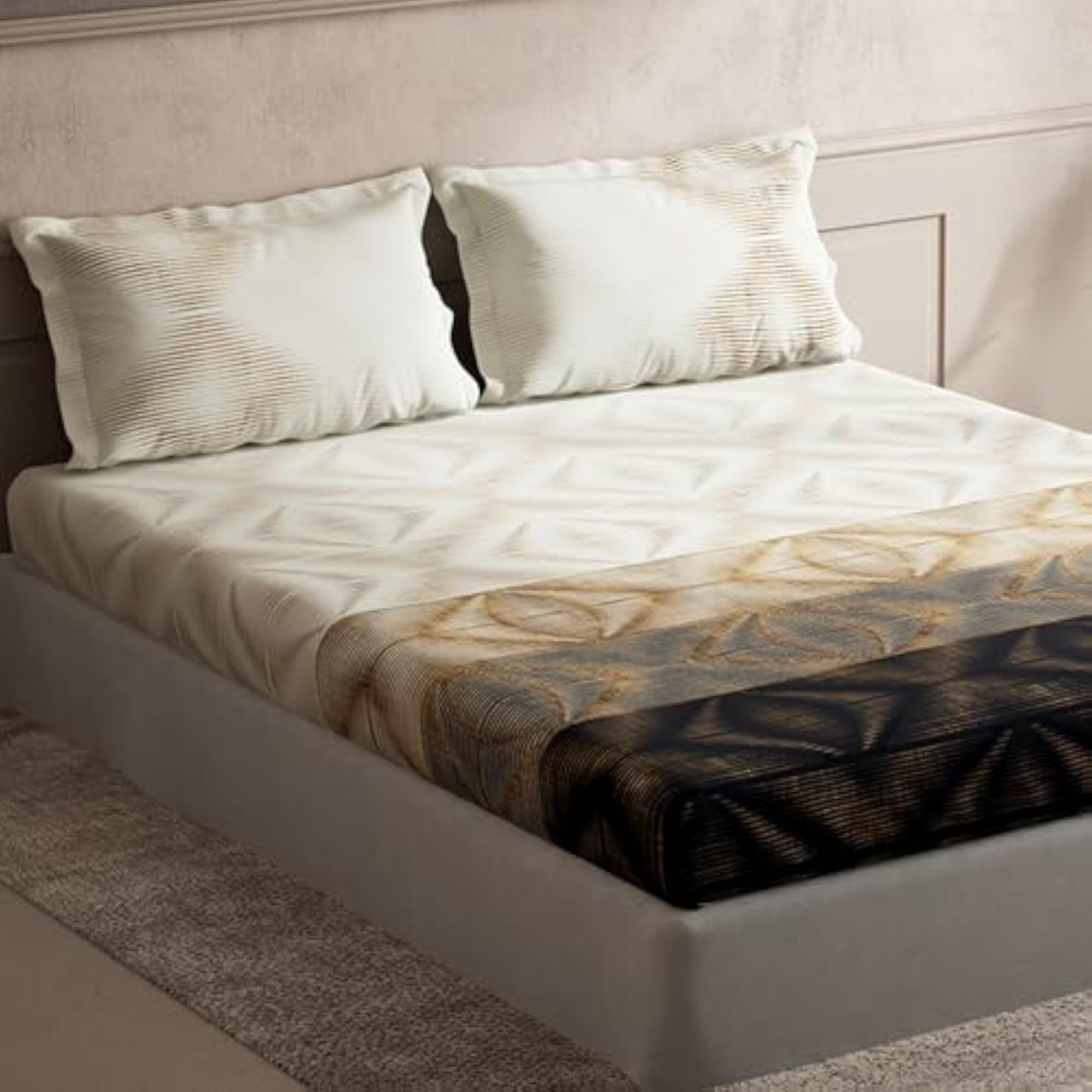 Pack of 1 Cotton King 140 TC Bedsheet with 2 Pillow Covers