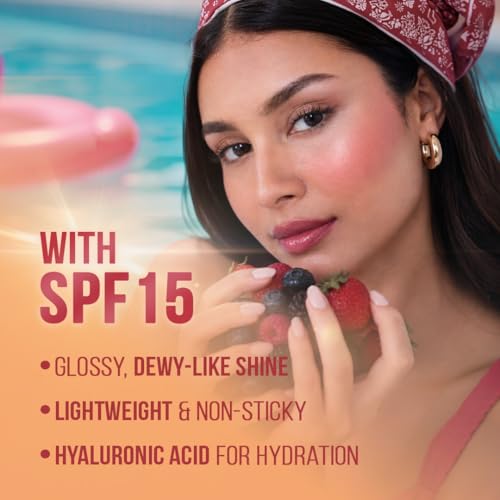 Image of Staze Y.U.M.M.Y Lip Gloss Balm | 3-in-1 Gloss + Tint + Balm | High-Shine Glossy Finish | With SPF 15 | Non-sticky Formula with Hyaluronic Acid & Shea Butter | 02 Lush Berry | 2g