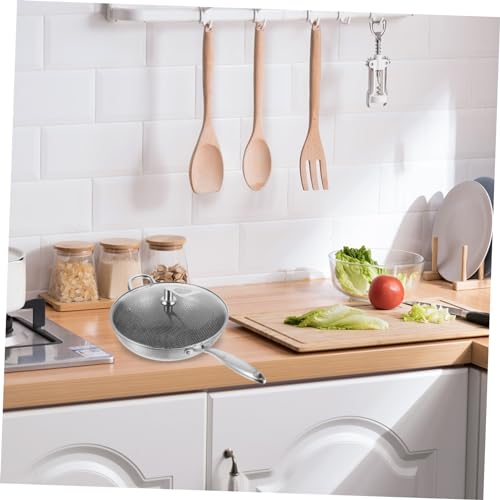 Wok de acero inoxidable con recubrimiento honeycomb y tapa miniatura 4