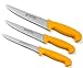 Produktbild Metzgermesser Set 3 tlg. gelb Marsvogel Solingen # 71-(S87A6) bestehend aus: Stechmesser 8" + 7" + Ausbeiner 6" / Fleischermesser Schlachtermesser