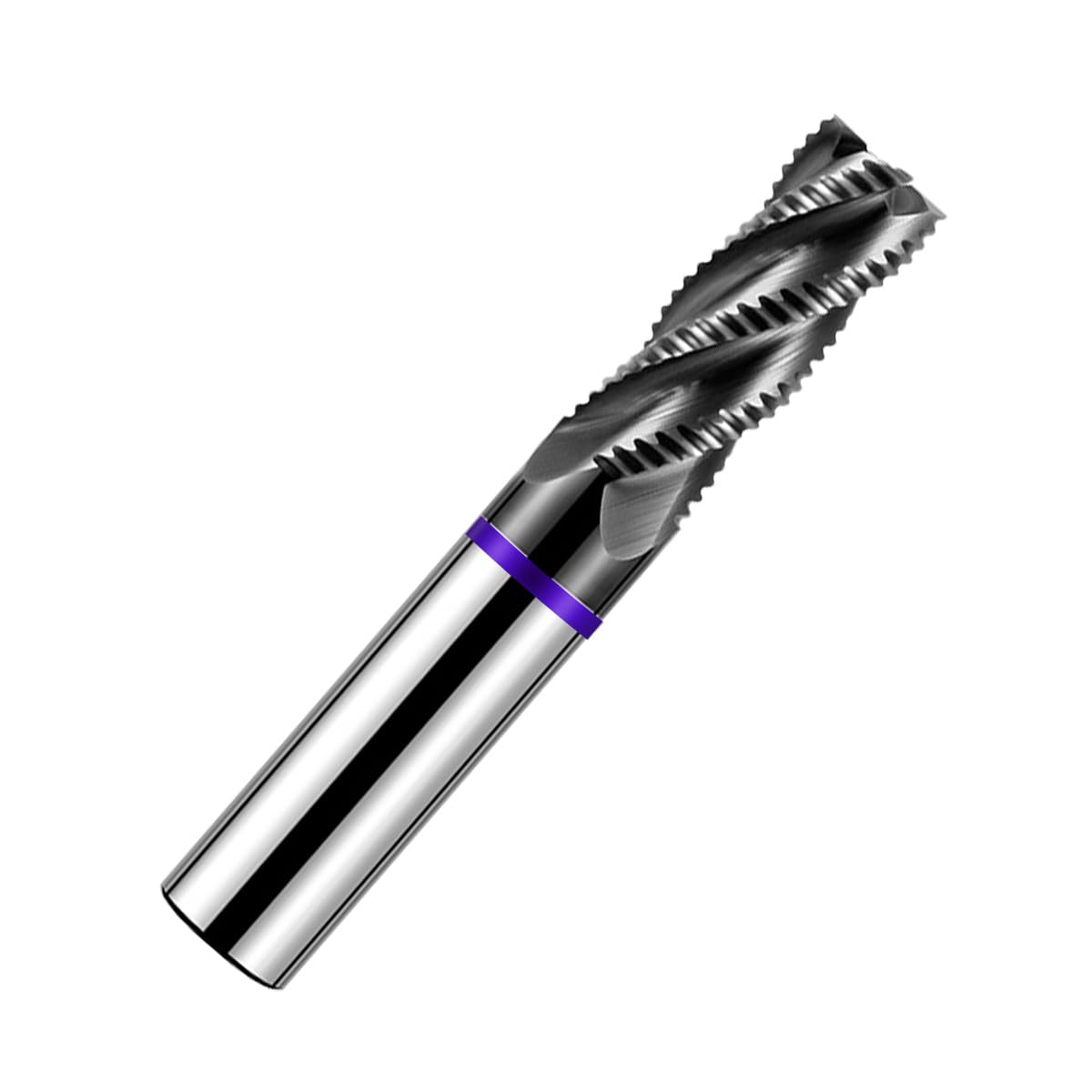 Carbide Roughing End Mill 1/2" 4 Flute, Heavy Duty Square Nose Milling Cutter for Steel, Aluminum & Hardened Metals - Professional & DIY Use (1-Piece)