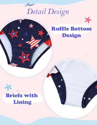 Image of Little Girls Two Piece Mermaid Bikini Set Ruffle Adjustable Summer Beach Bathing Swimsuit 3-7 Years for Kids
