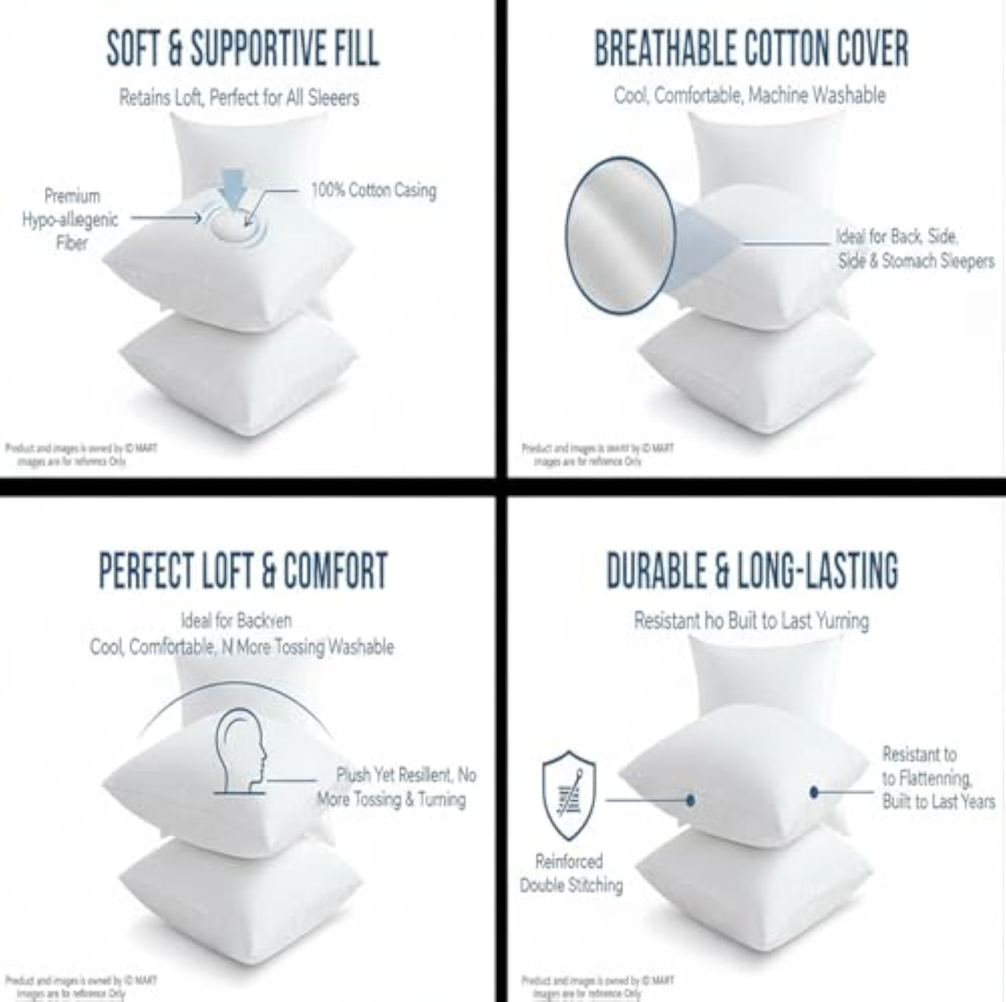 Plush Cushion Inserts 24 × 24 Inches, Set of 2