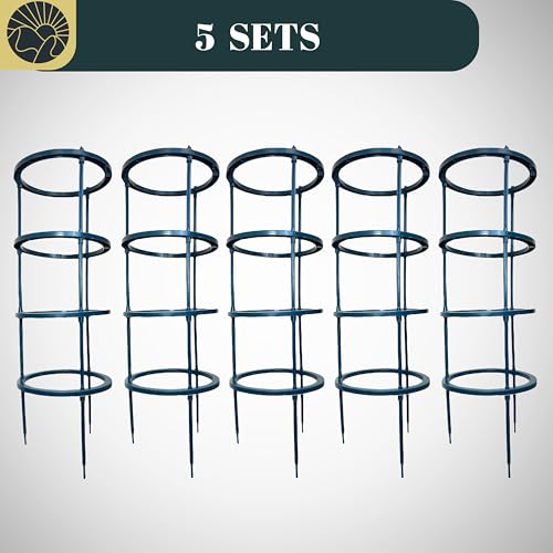 SunVara Small Tomato Cage for Pots Mini Tomato Cage Trellis 9'' Each 36'' in Total with Gloves Tomato Stakes Plant Stakes for Climbing Plants Garden Cages for Vegetables by SunVara - Image 3