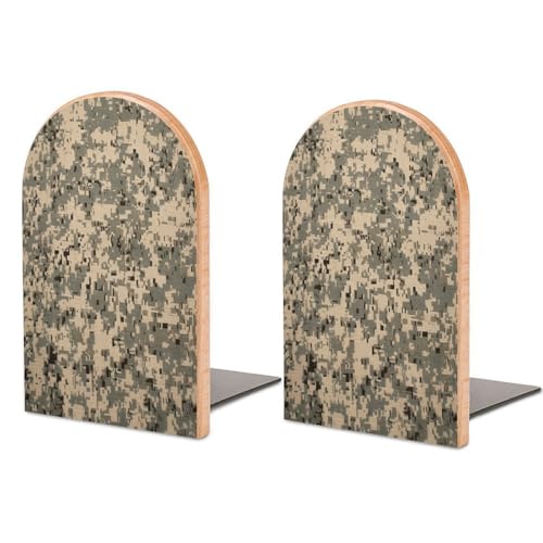 Sujetalibros de camuflaje militar de madera moderno universal y resistente 2