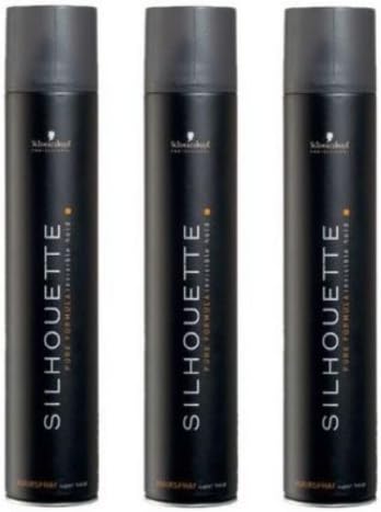 SCHWARZKOPF SILHOUETTE SUPER HOLD HAIRSPRAY BLACK 3 x 750ml