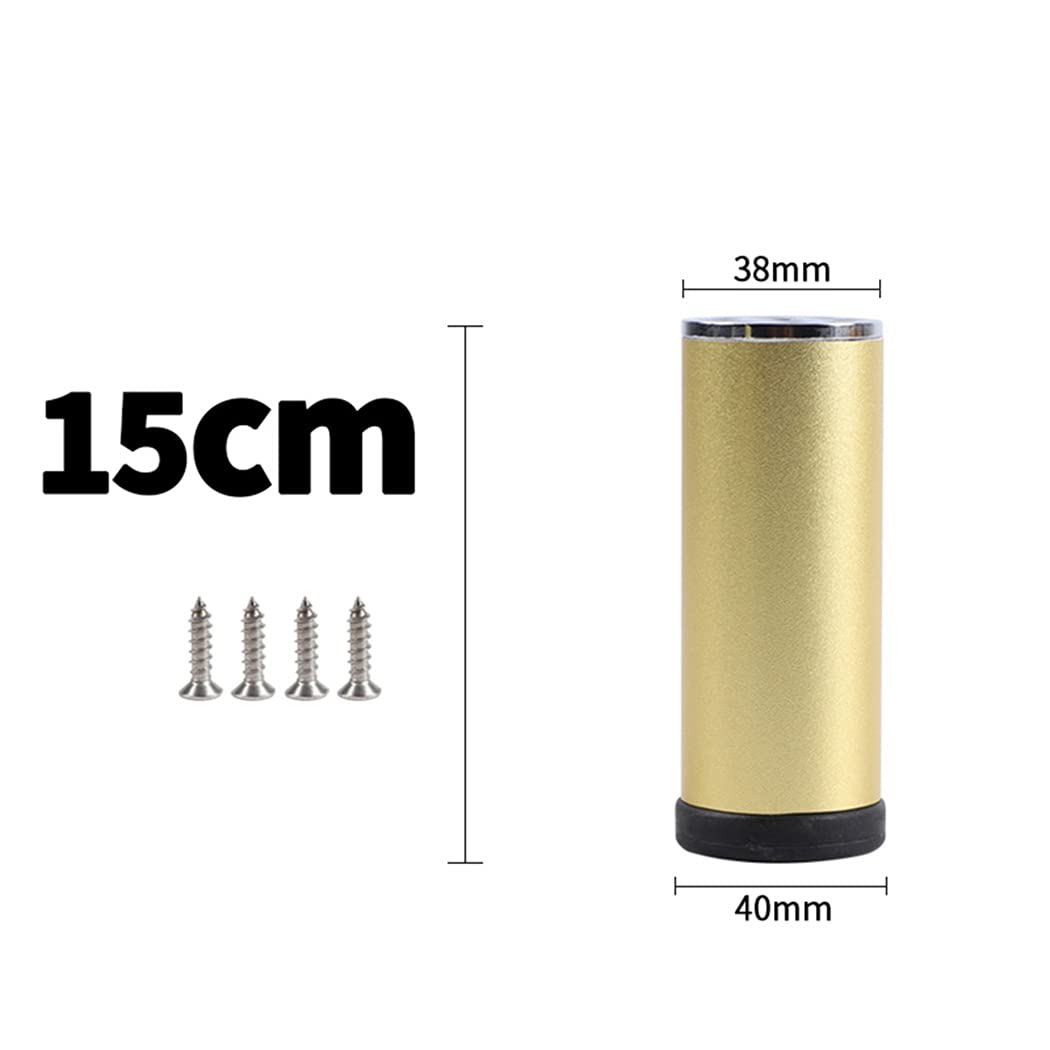 Nogi meblowe, regulowane, aluminiowe, stopki do szafek, regulowane metalowe nóżki do stołu, podnóżki do sofy, biurka, łóżka, szafki, złote, 4 sztuki (15 cm)