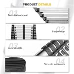 Soges 16.4ft Échelle télescopique en aluminium Écheau portatif, Échaud téleçonné avec mécanisme de verrouillage à ressort, ruban antidérapant, 330 Capacité de la livre, EN131 Certifié, 50YKMS005-CA