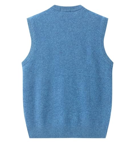 Rivccku Mens V Neck Sleeveless Sweater Vest 100% Cashmere Comfort Knitted Pullover Tank Top2