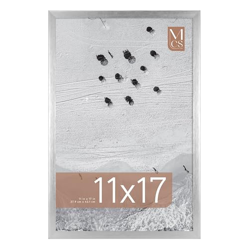 Image of MCS Foundation 11x17 Poster Frame Traditional Silver, Vertical & Horizontal Wall Hanging Large Picture Frame for Photos, Posters & Art Prints (1-Pack)