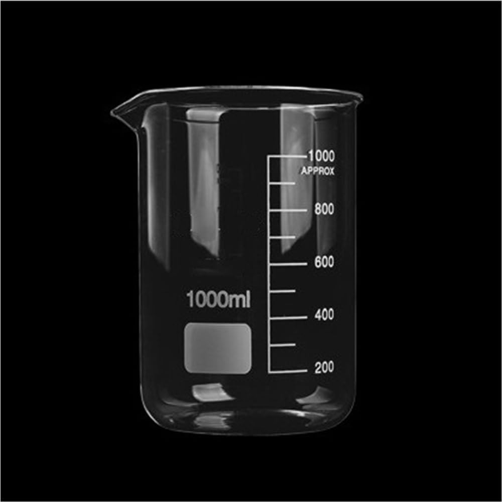 Set Becher Vetro Borosilicato Laboratorio, Contenitori Vetreria Scientifica | Attrezzatura per esperimenti di laboratorio 5/10/25/50/100/200/300/500/800/1000ml(3)