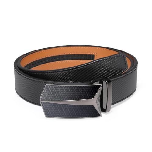 Ceinture à cliquet 35mm noire haut de gamme avec sa boîte cadeau