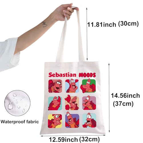 Bolso tipo tote Sebastian Crab para fans de Sebastian, bolso de hombro con diseños de estados de ánimo de Sebastian, merchandising oficial de Sebastian miniatura 2