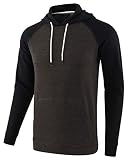 HETHCODE Men's Casual Lightweight Vintage Soft Pockets Active Sports Hoodie Sweatshirt Jacket Heathe