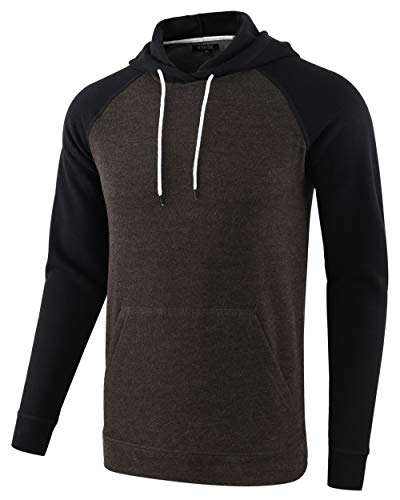 Hethcode Men's Casual Lightweight Vintage Soft Pockets Active Sports Hoodie Sweatshirt Jacket Heather Charcoal/Black S #TOP30